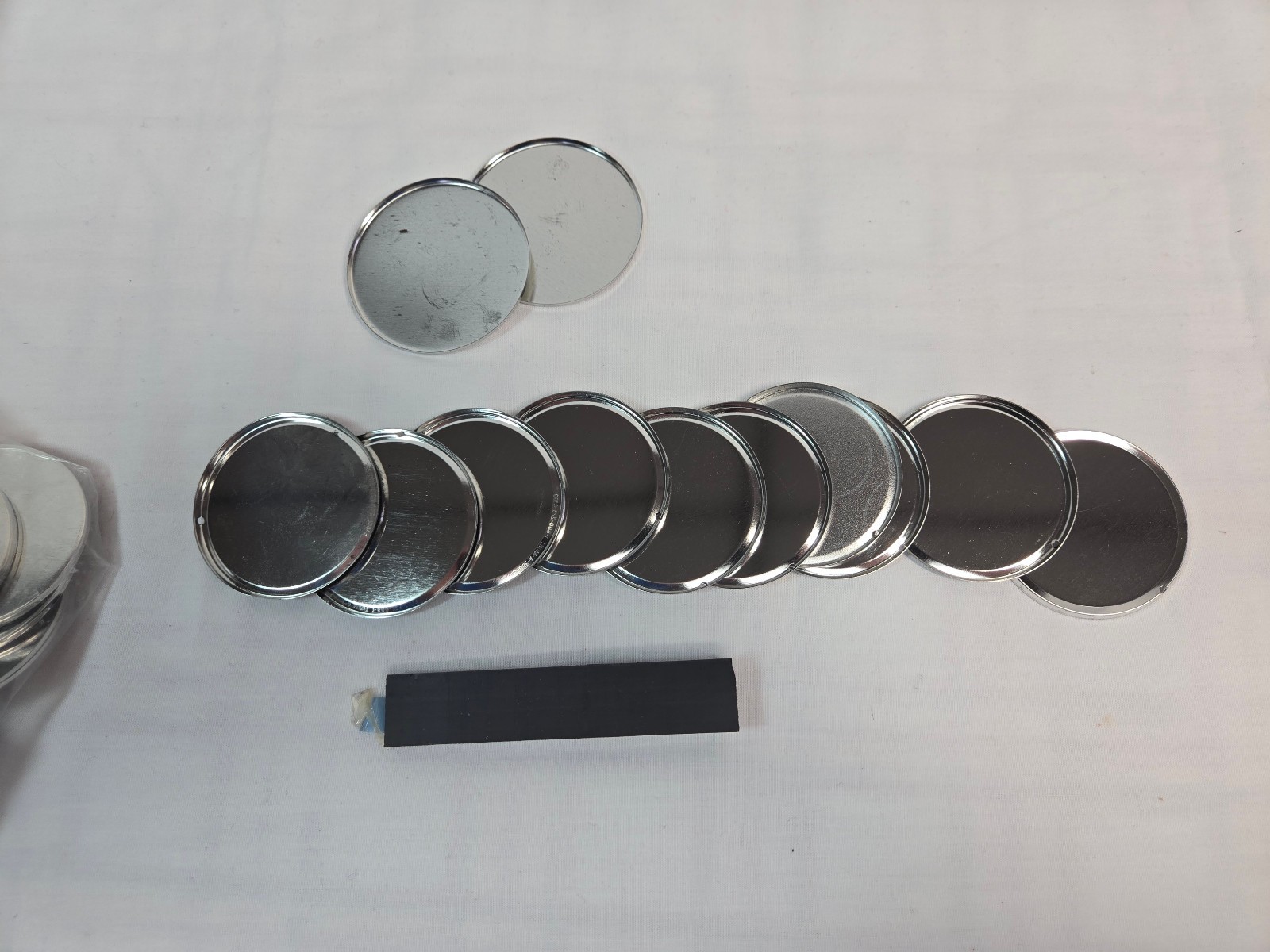 Vtg Badge-A-Minit 50 Magnetic back & 25 mirror-back Badge parts plus-NIP