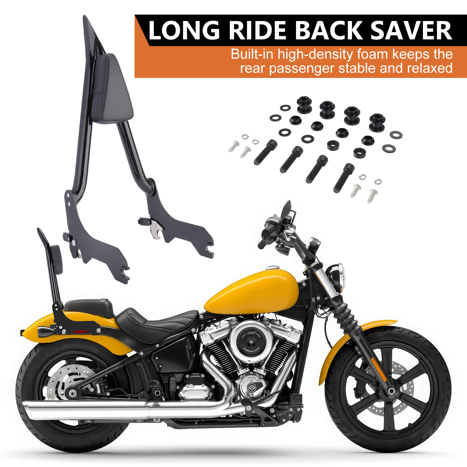25'' Passenger Backrest Sissy Bar For Harley Softail Street Bob FXBB FXBBS 18-25
