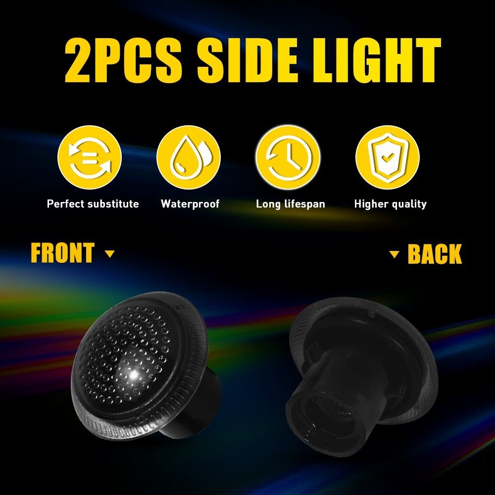 For 2010-2021 Ford Transit Connect Smoked Lens Side Marker Signal Light Housings