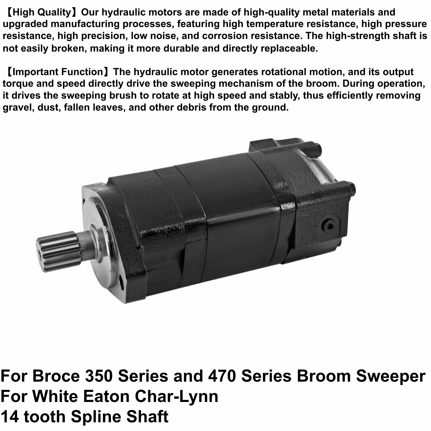 Hydraulic Motor 151F2340 For White Eaton Char-Lynn OMS400 350 470 Broom Sweeper