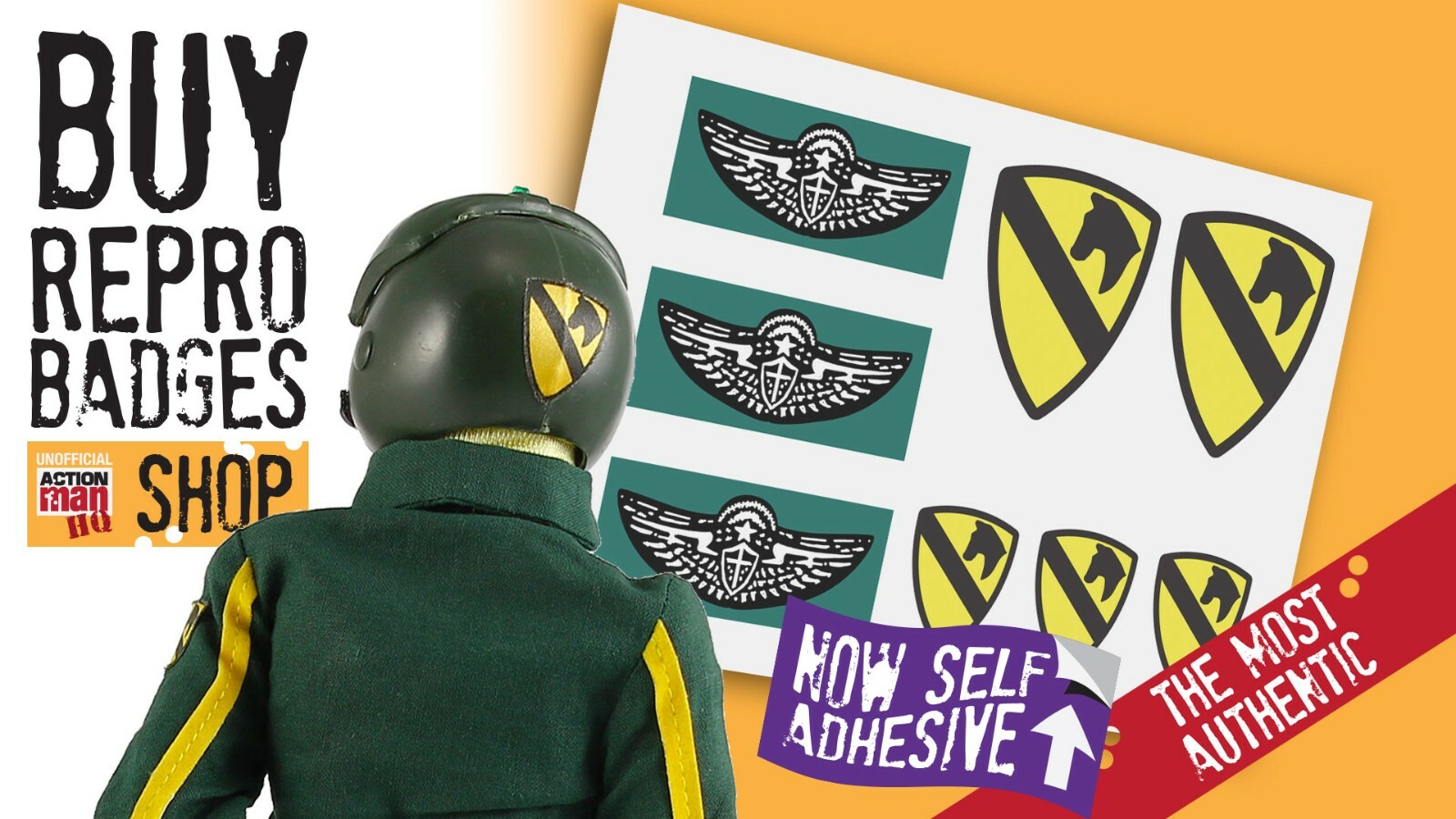 Action Man Helicopter Pilot Fabric Badges