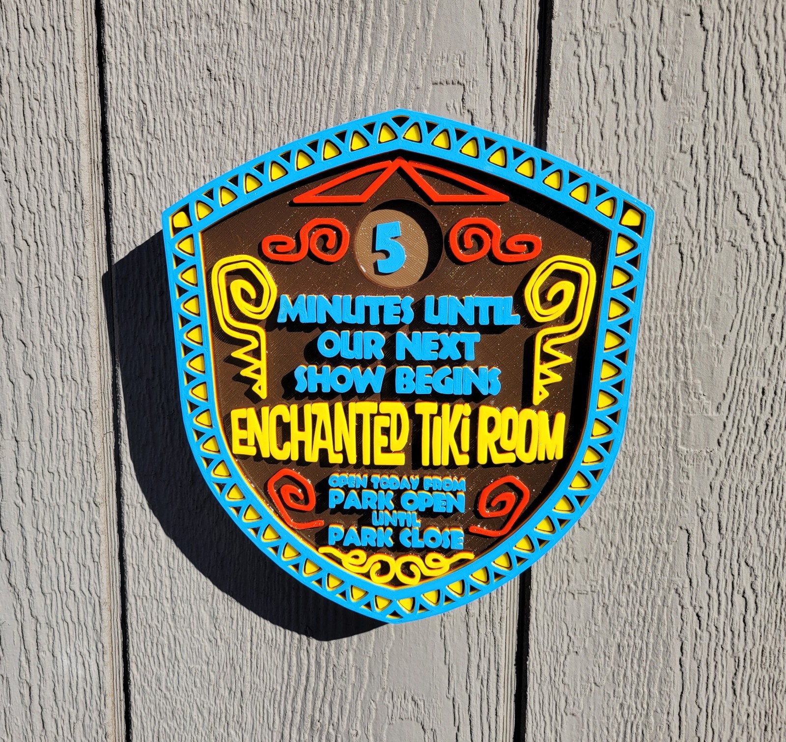 9 x 7.5 inch Enchanted Tiki Room Next Show Sign Adventureland Replica Plaque