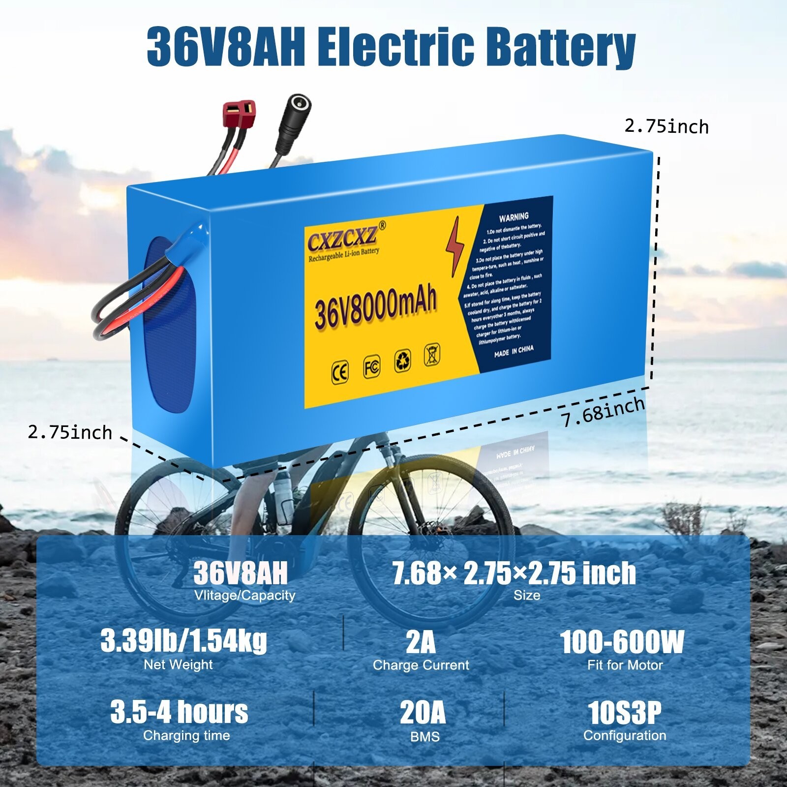 48V 36V 8Ah/10Ah/15Ah/20Ah Battery For 200W-1200W Ebike Electric Bicycle Bike