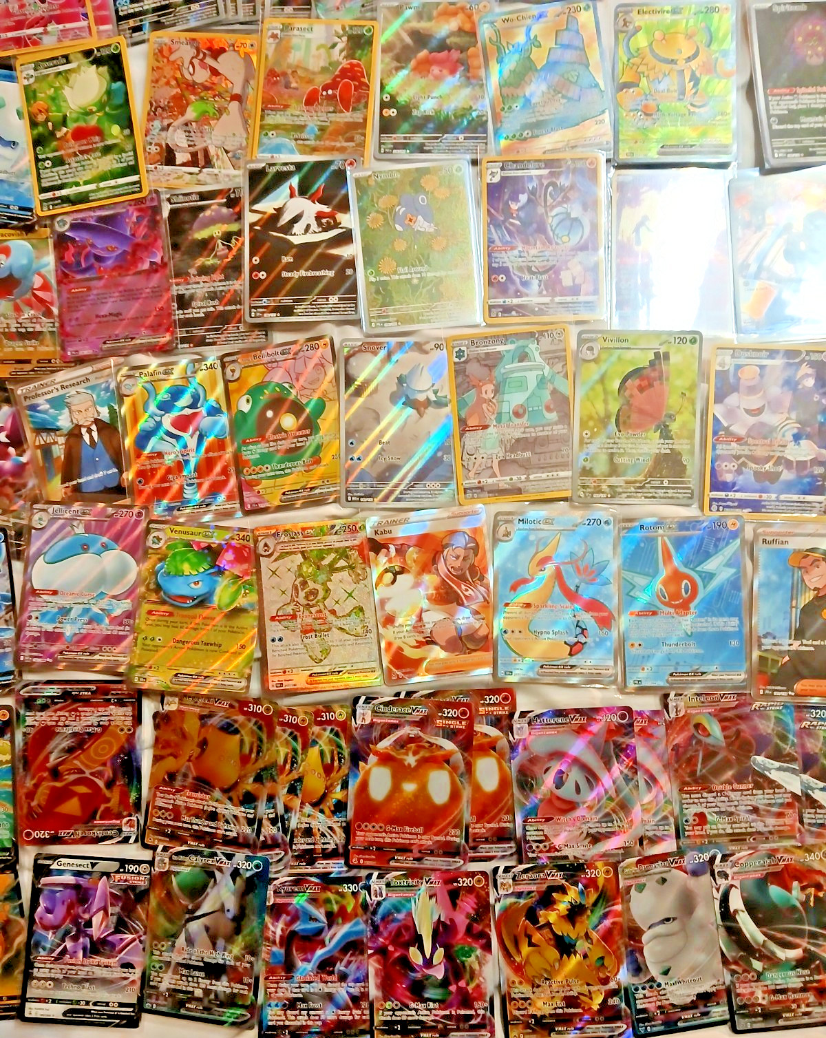 Official Pokémon Card Lot of 358 Includes Rares, Holos, Reverse, EX, V, VSTAR...