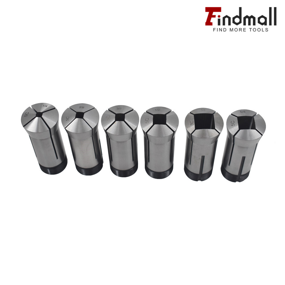 Findmall 5C Square Collet 6 PC Set 1/4",5/16",3/8",1/2",5/8",3/4"