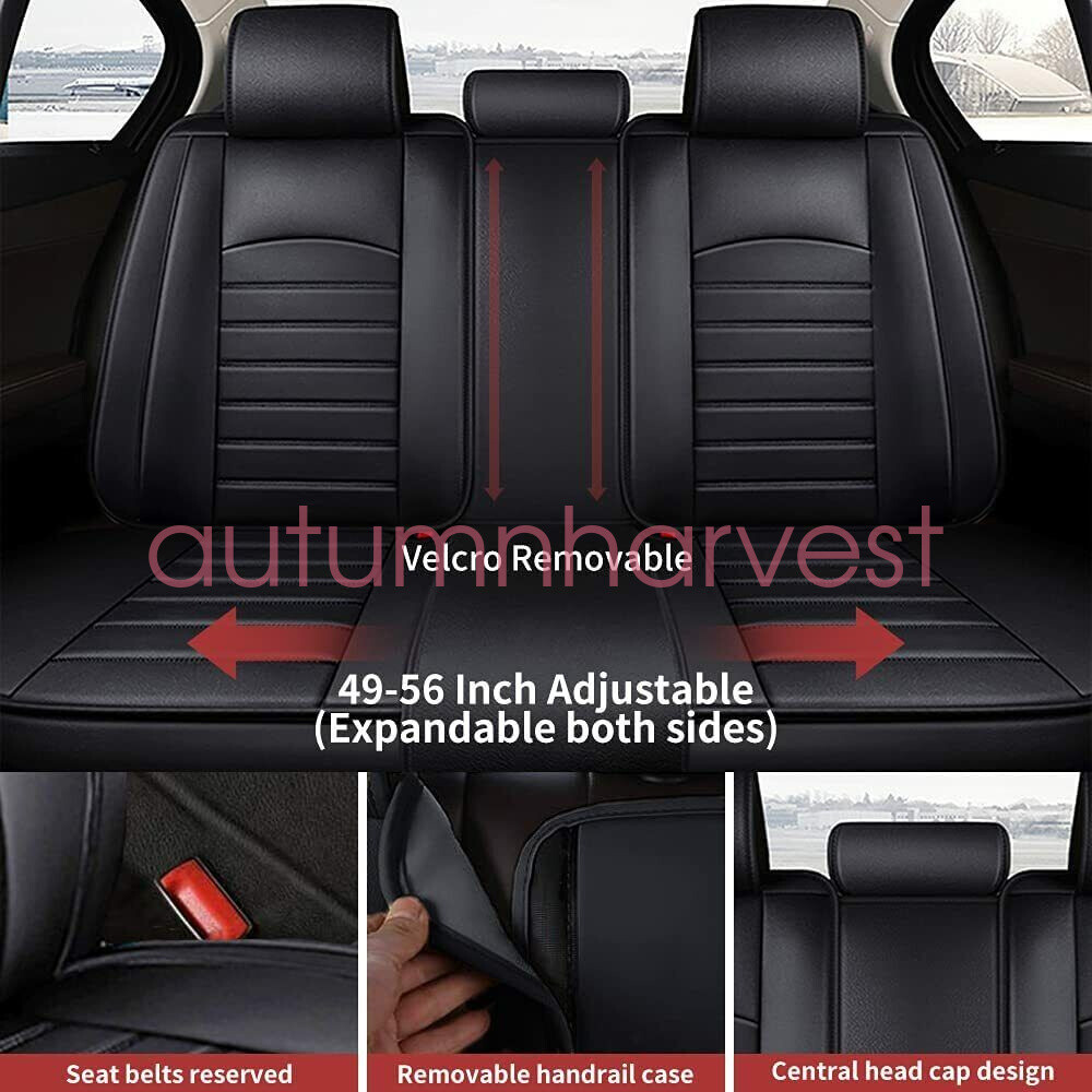 For Toyota Car Seat Cover Full Set Leather 5-Seats Front Rear Protector Cushion