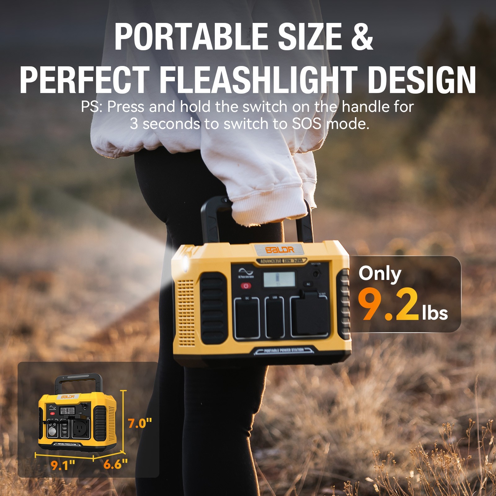 BALDR 330W Portable Power Station,346Wh Solar Generator Backup Battery