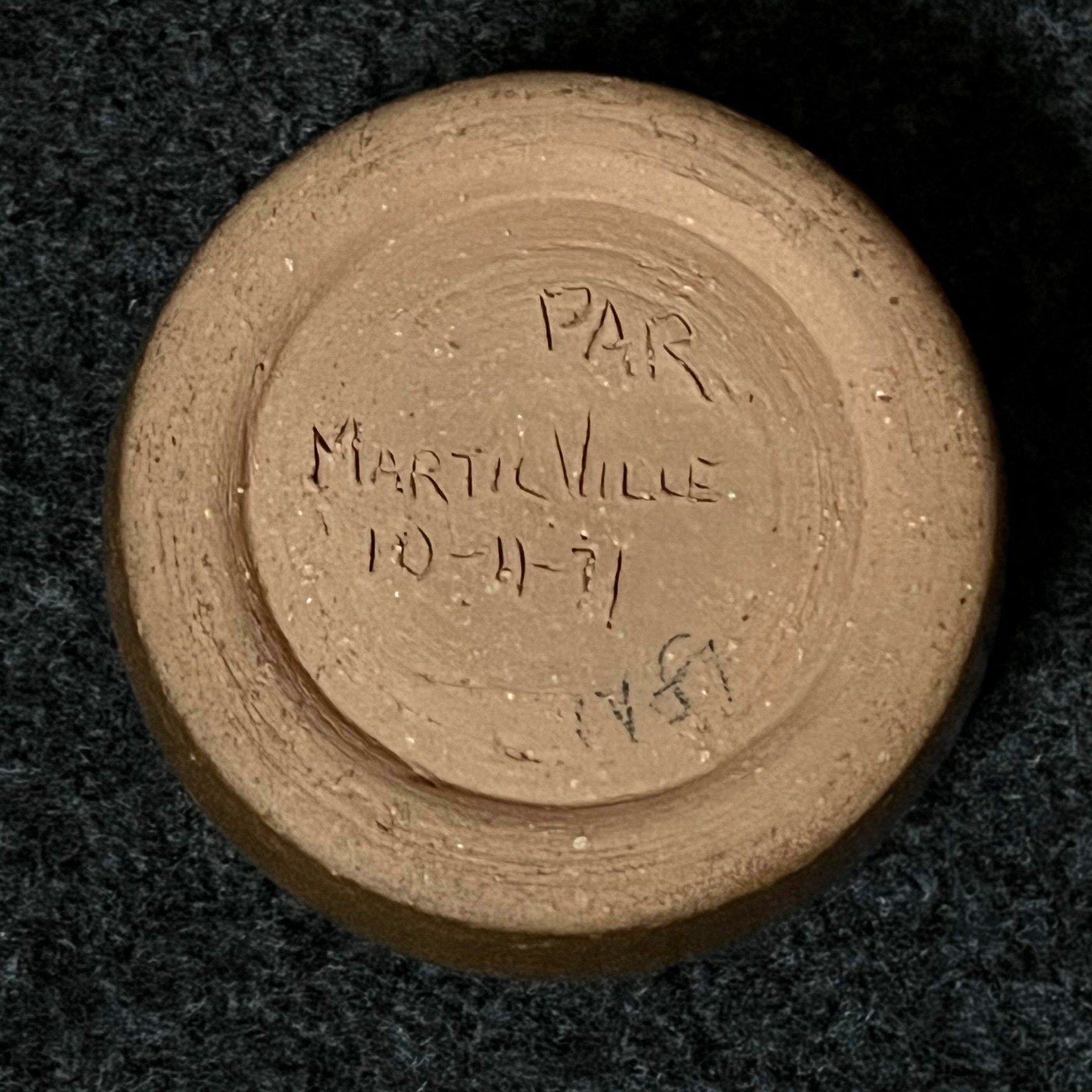 Handmade Art Pottery Inkwell Clay Small Vintage