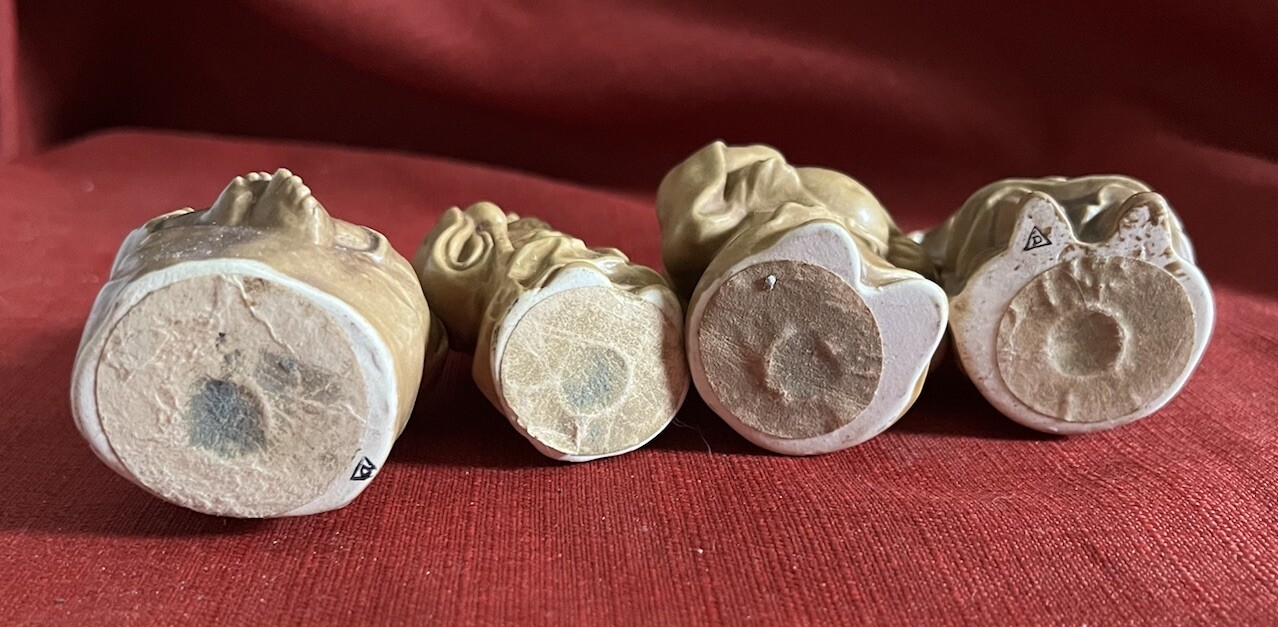 Vintage Japanese Porcelain Figurines Hotei, Ebisu, Samurai Warrior, Fukurokuju