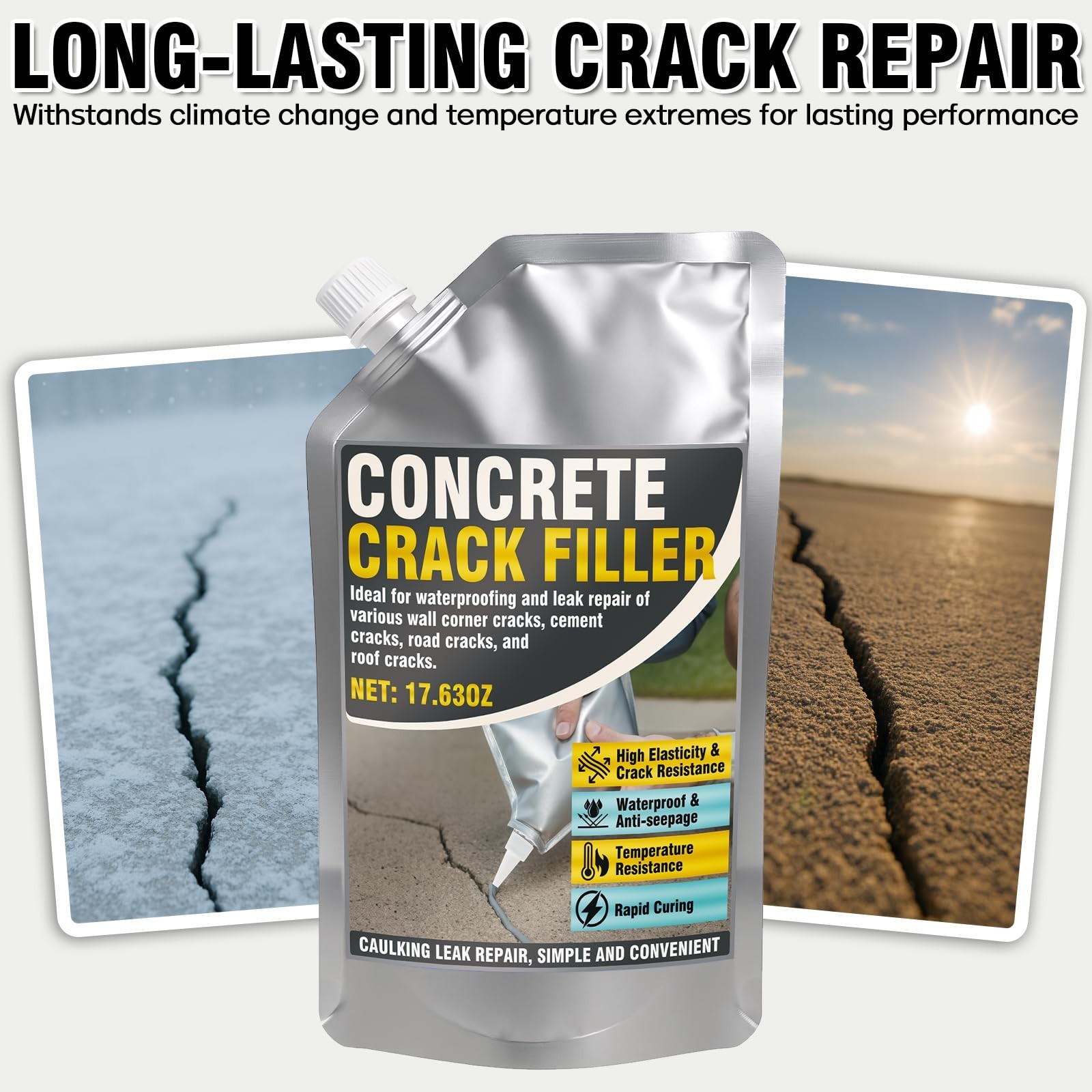 Self-Leveling Concrete Crack Filler High Elasticity Liquid Cement Repair Sealant