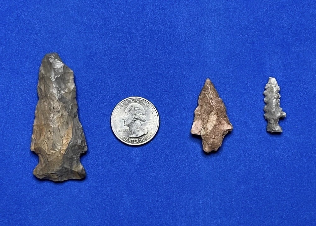 Real Native American Indian Arrowhead Spear Lot Of 3 NE Oklahoma