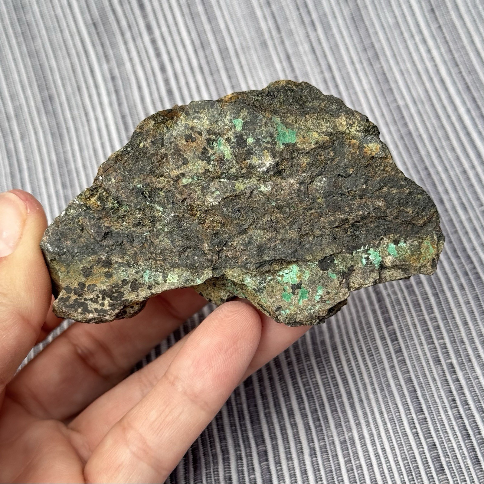 9oz Chalcopyrite w/ Green Chrysocolla Copper Ore Rough Rock Specimen Texas
