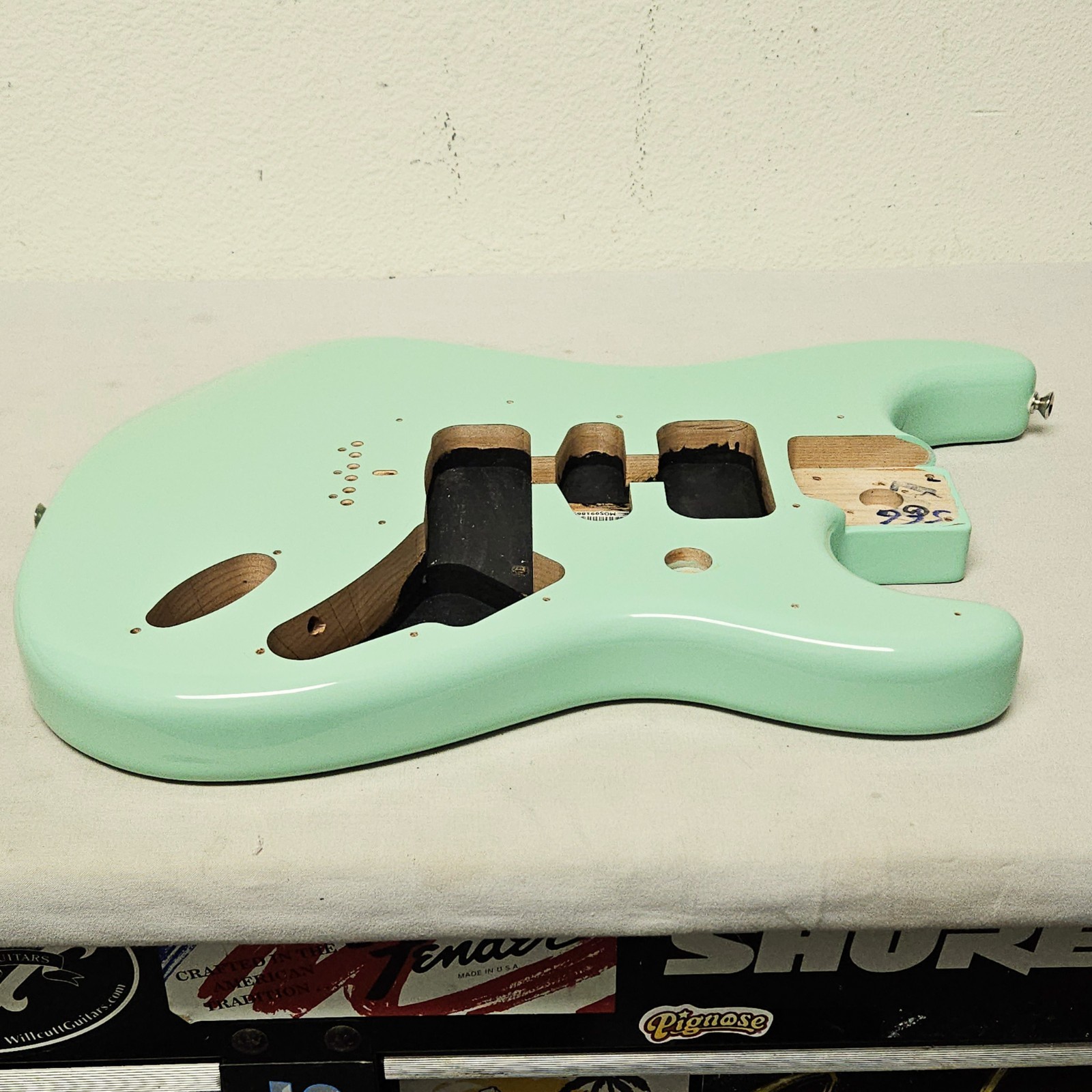 Fender Tom Delonge Stratocaster Alder Hardtail Body - Surf Green Strat Guitar