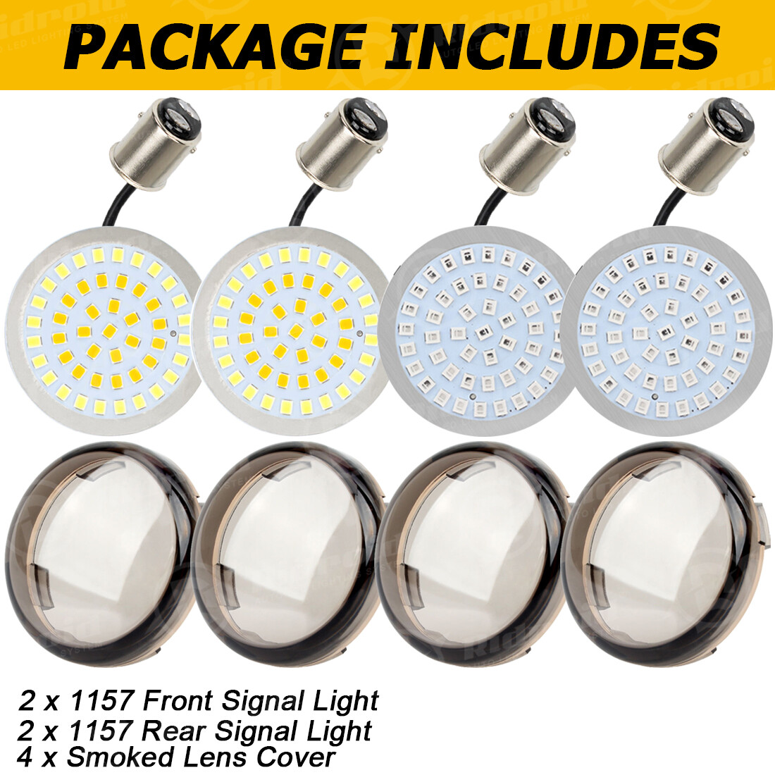 4PCS For Harley Street Glide Road King 1157 LED Turn Signal Front Rear Lights