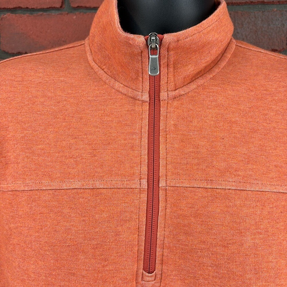 Orvis Orange Quarter-Zip Men's Long Sleeve Shirt Medium
