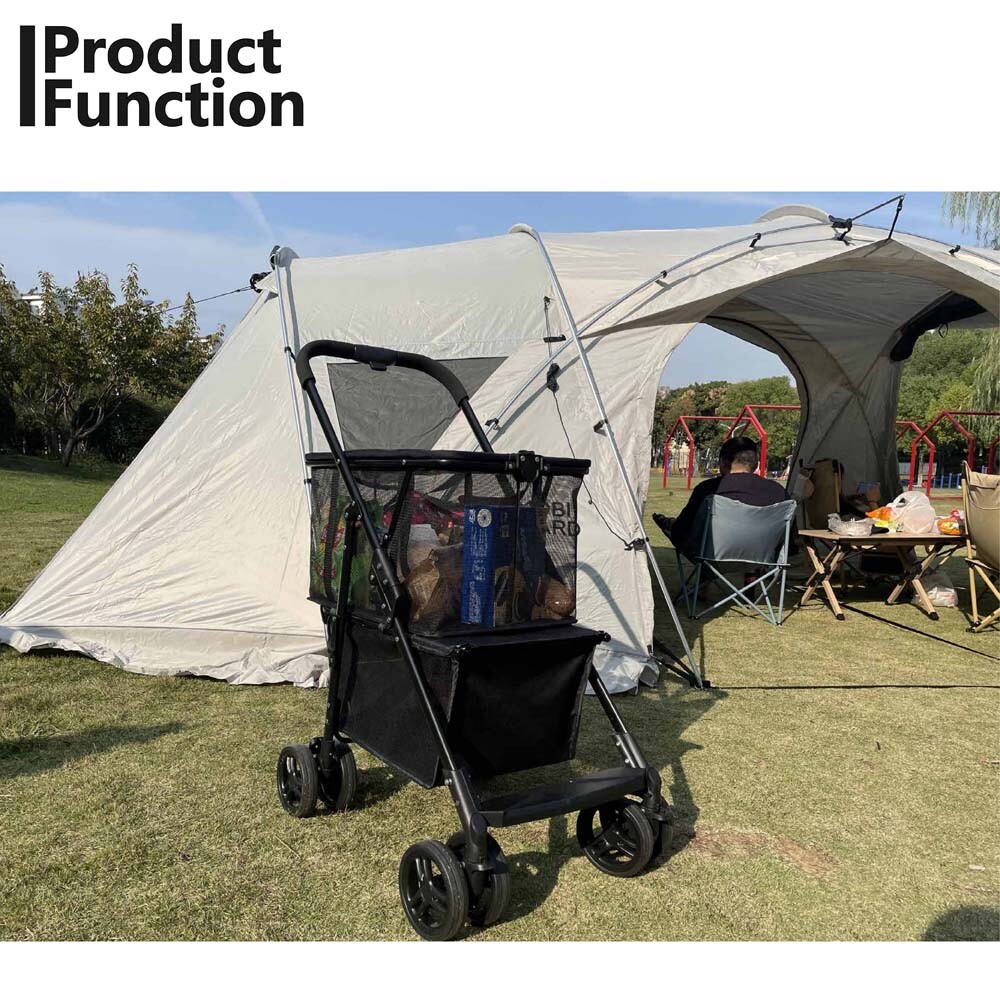 Collapsible Shopping Cart Utility Trolley Cart with Removable Tote&Swivel Wheels