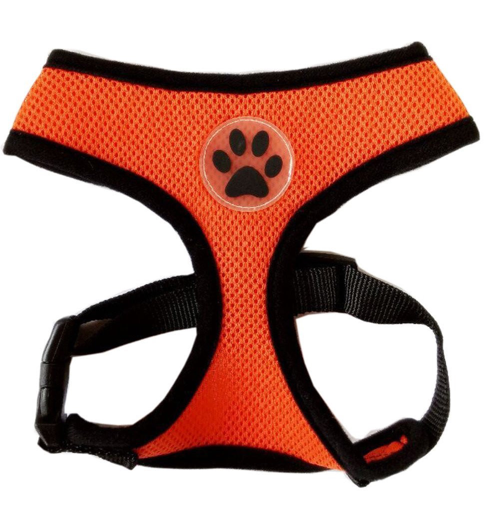 Dog Mesh Harness No Pull Adjustable Soft Breathable Mesh Paw Design XS S M L