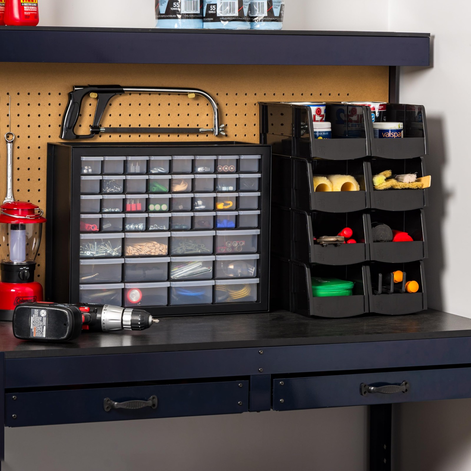 IRIS USA Screw Tool Organizer Small Parts Cabinet, 44 Drawer, Black