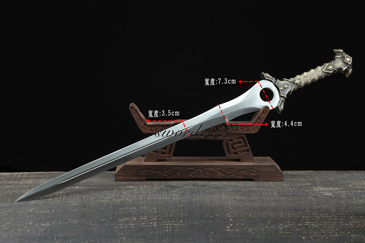 Handmade Brass Handle Short Divine Sword Damascus Steel Blade Leather Sheath