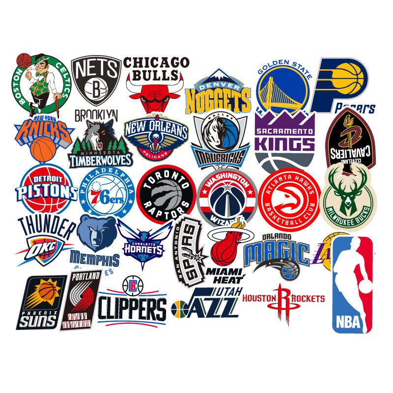 $6.99 for Complete 31 NBA Basketball Team Logo Decal Stickers for Luggage/Laptop
