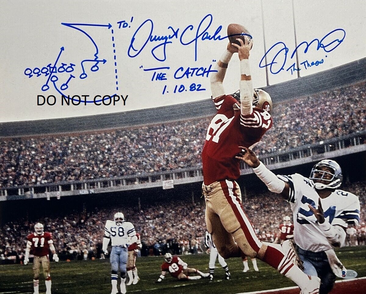 JOE MONTANA & DWIGHT CLARK - THE CATCH Signed 8x10 Reprint Photo #2 - 49ers !!