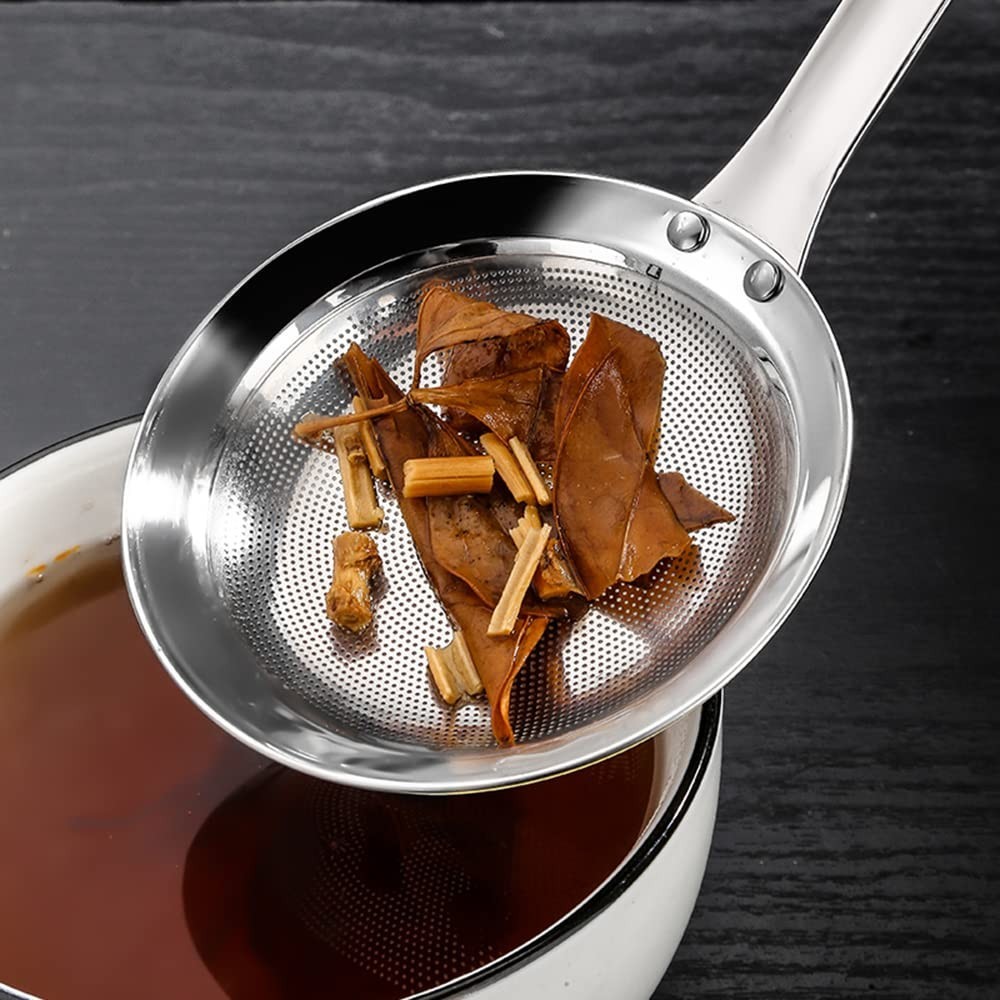 Stainless Steel Fat Skimmer Spoon – Ultra-Fine Mesh Filter Scoop for Kitchen