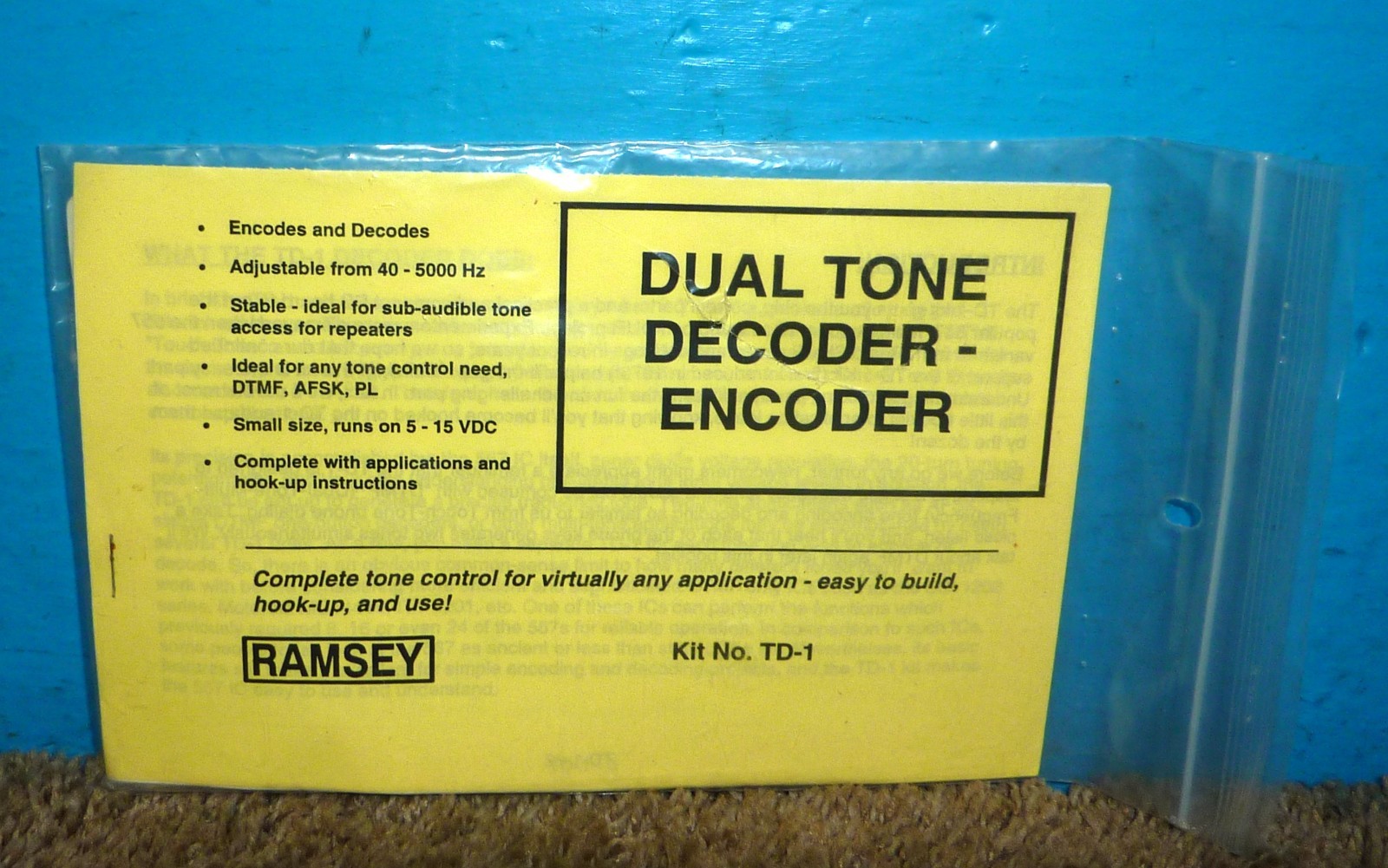 Ramsey TD-1 Dual Tone Decoder Encoder NOS Kit