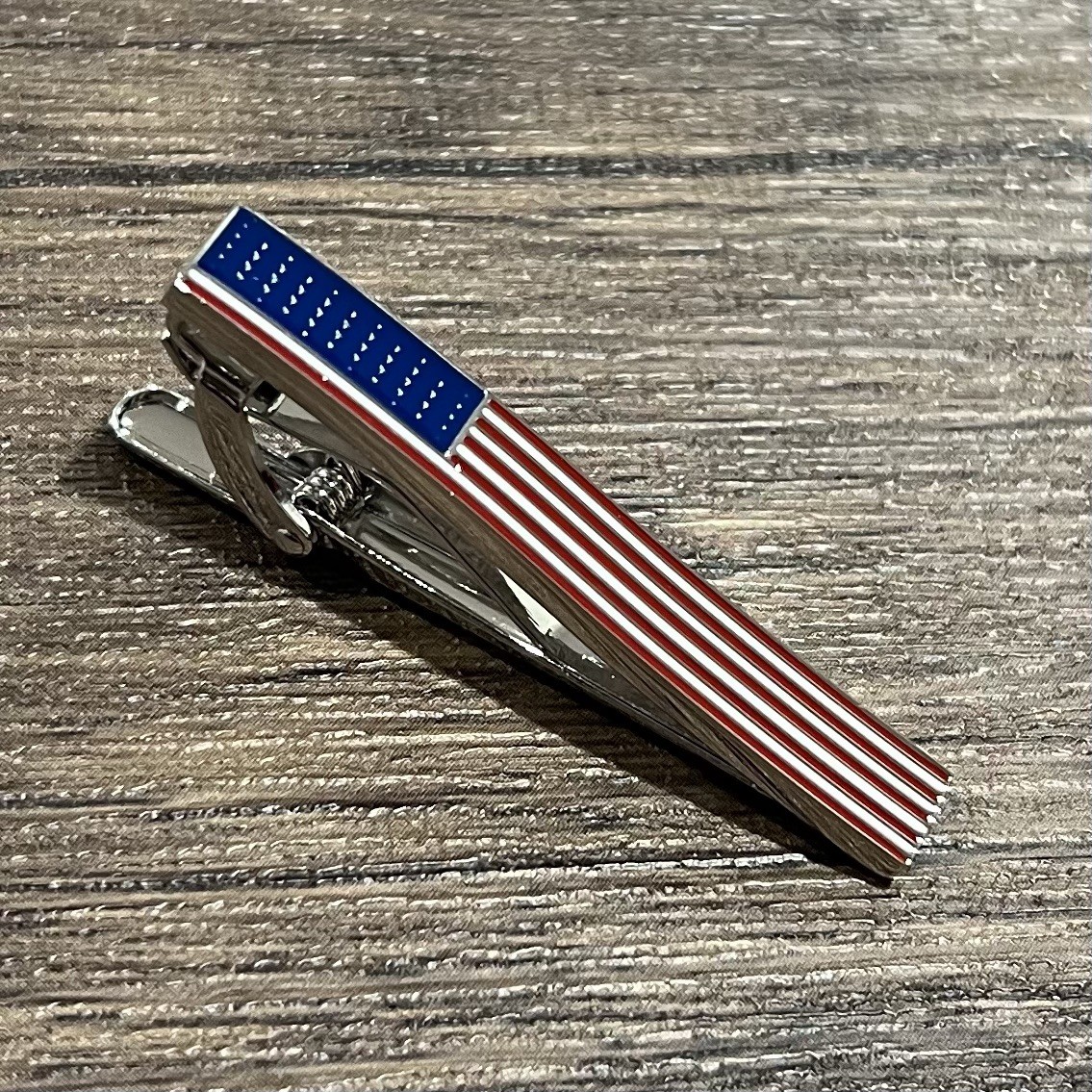 USA Flag Tie Clip Men Daily Wear Birthday Gift Tie Bar