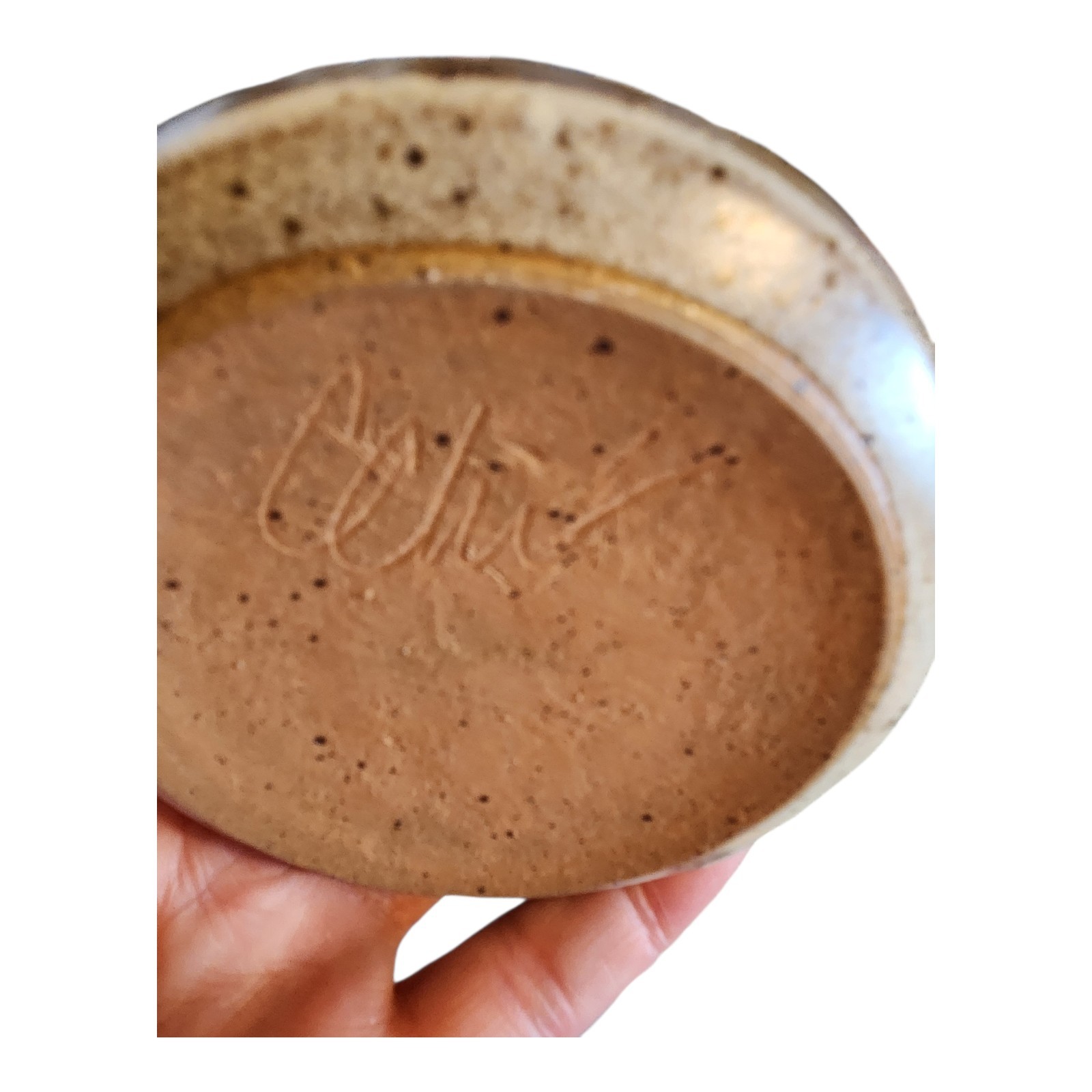 Studio Art Pottery Stoneware Berry Colander Strainer Bowl Underplate Signed