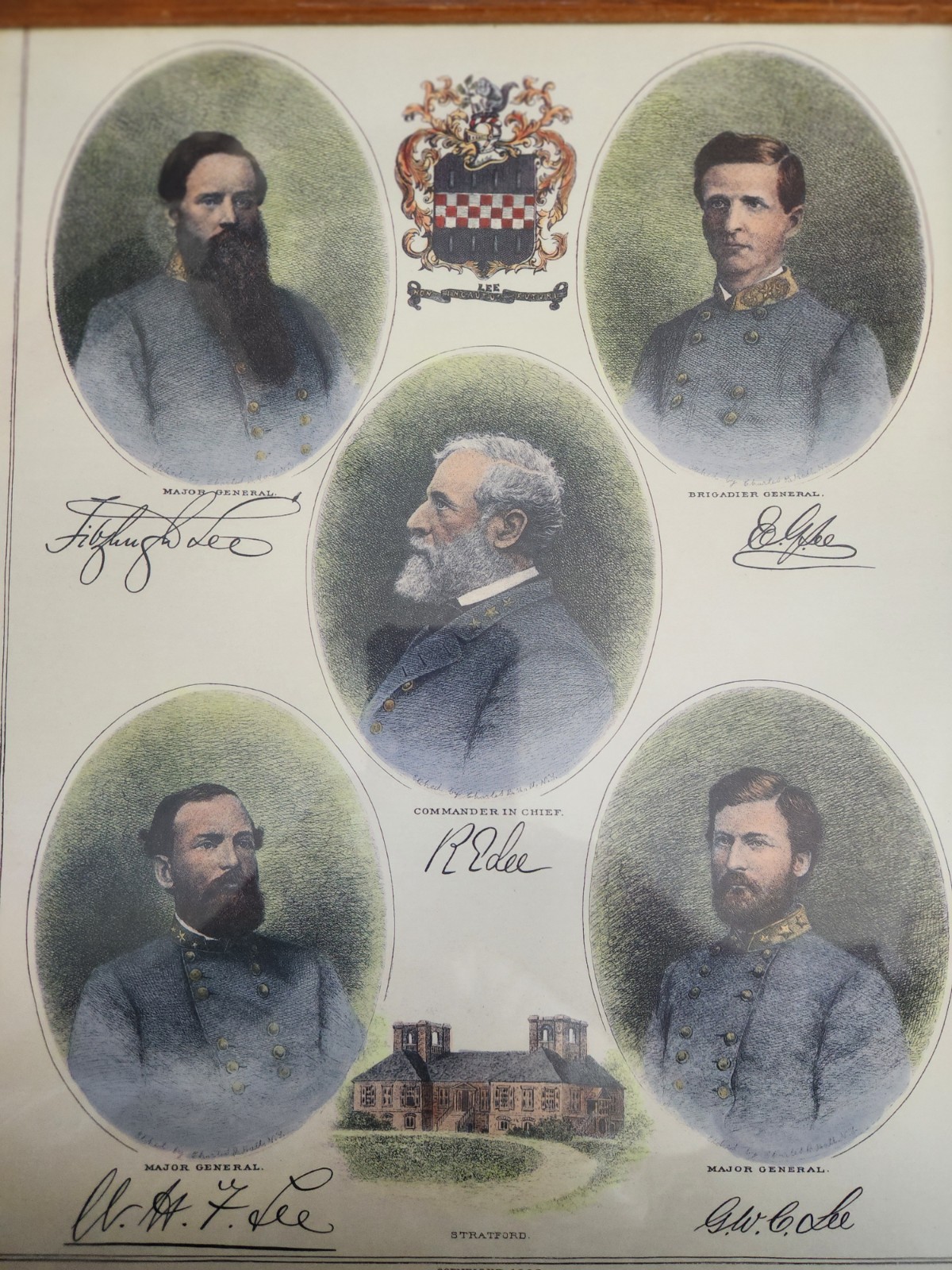 Gen. Robert E Lee & Military Family Members-Lithographic Print Copyright 1898