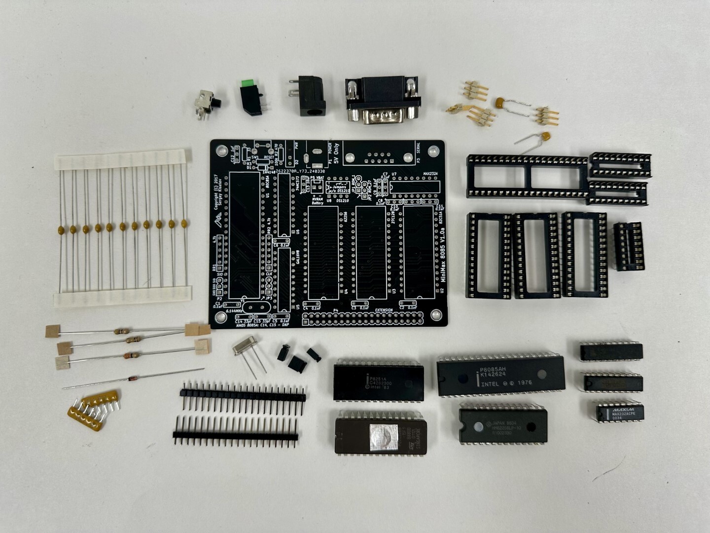 MiniMax8085 Intel 8085 Single Board Computer - PCB + Kit of Parts