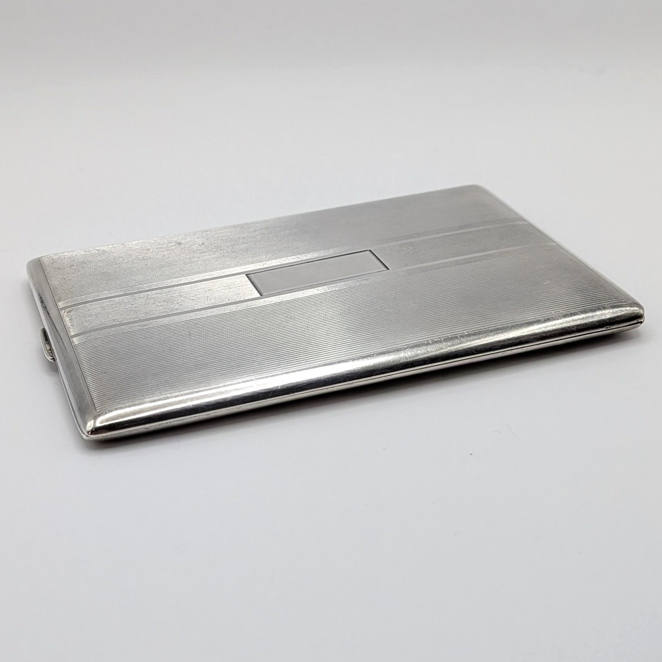 Vintage 1950s Sterling Silver Etched Cigarette Case Wallet Card Holder 5oz