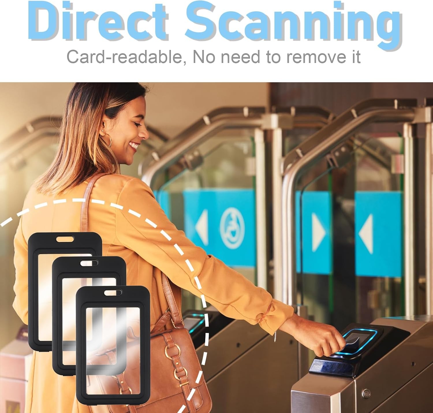 3 Pack ID Badge Holder with Plastic Clip, Double-Sided Clear Vertical Badge...