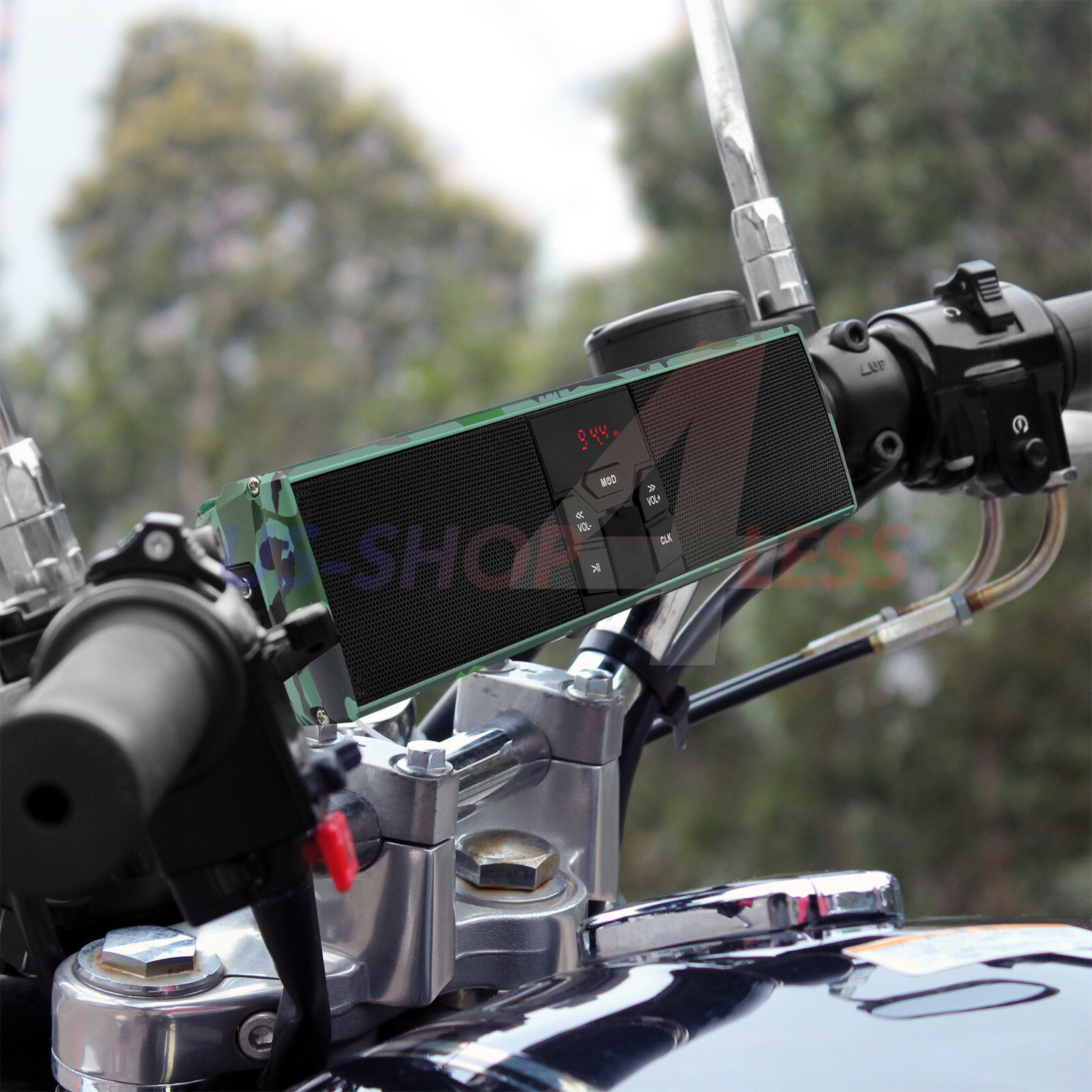 Waterproof Bluetooth Motorcycle Stereo Speakers Soundbar Audio System USB ATV