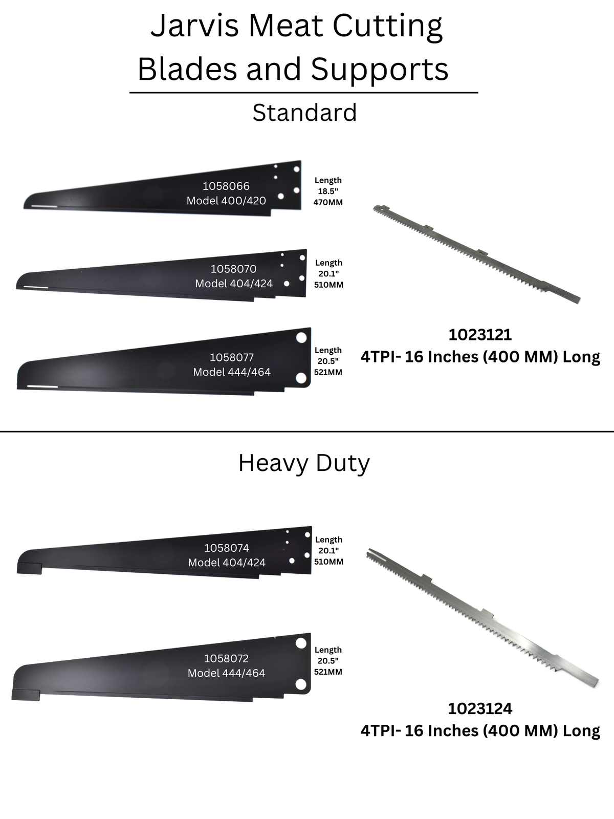 Jarvis Wellsaw16 Inch Meat Cutting Blade 404, 424, 444, 464, 400, 420