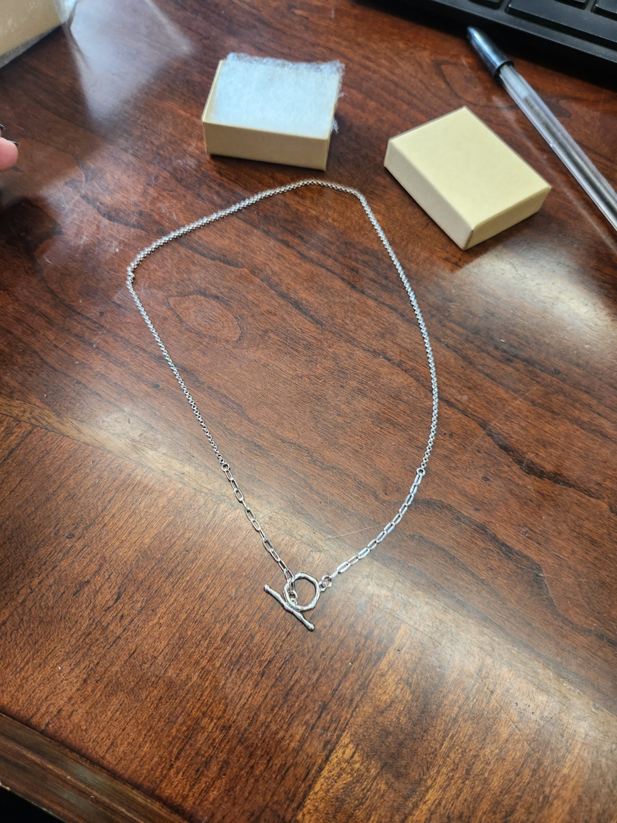 Silver 925 Toggle Clasp 17" Necklace (rm.m-oo)