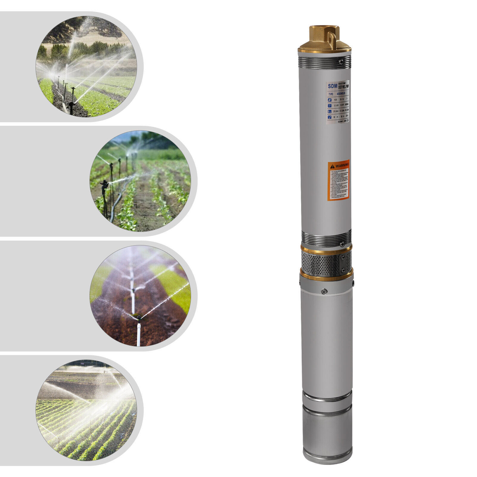 1.5HP Deep Well Water Pump 110V Submersible Stainless Steel 295ft 24GPM New！