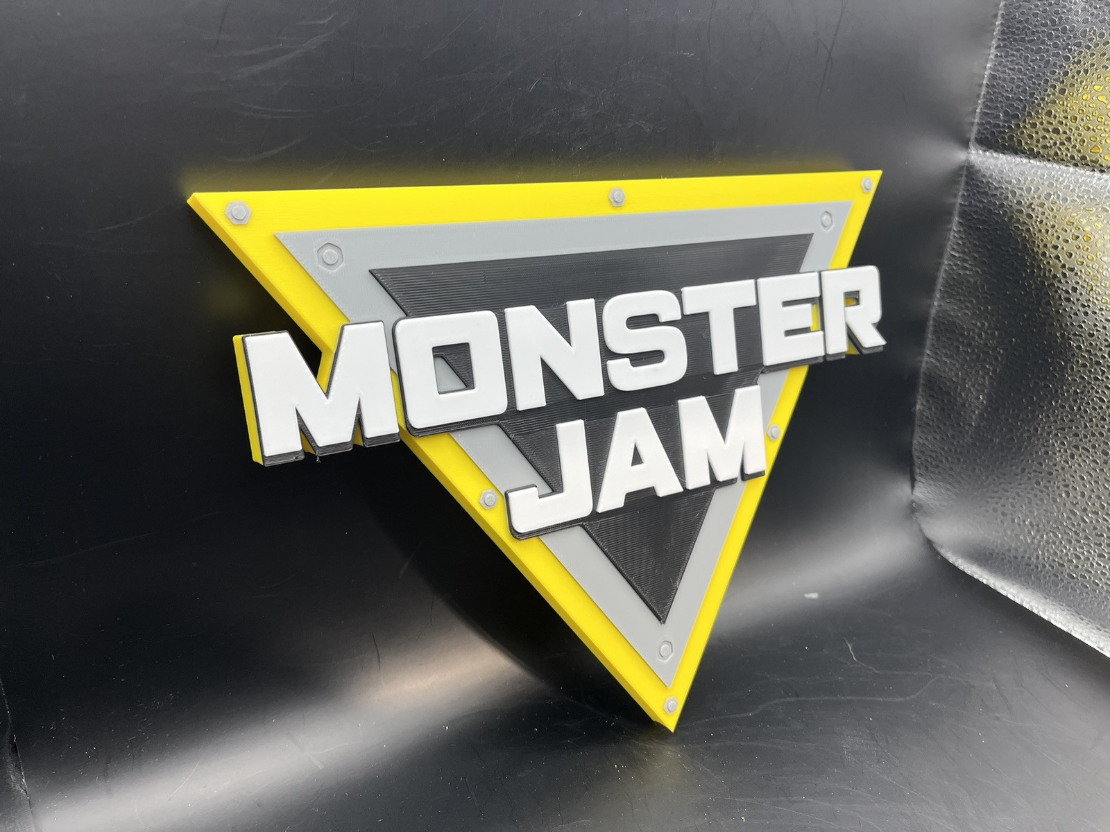 Monster Jam Logo Sign Display | 3D Wall Desk Shelf Art