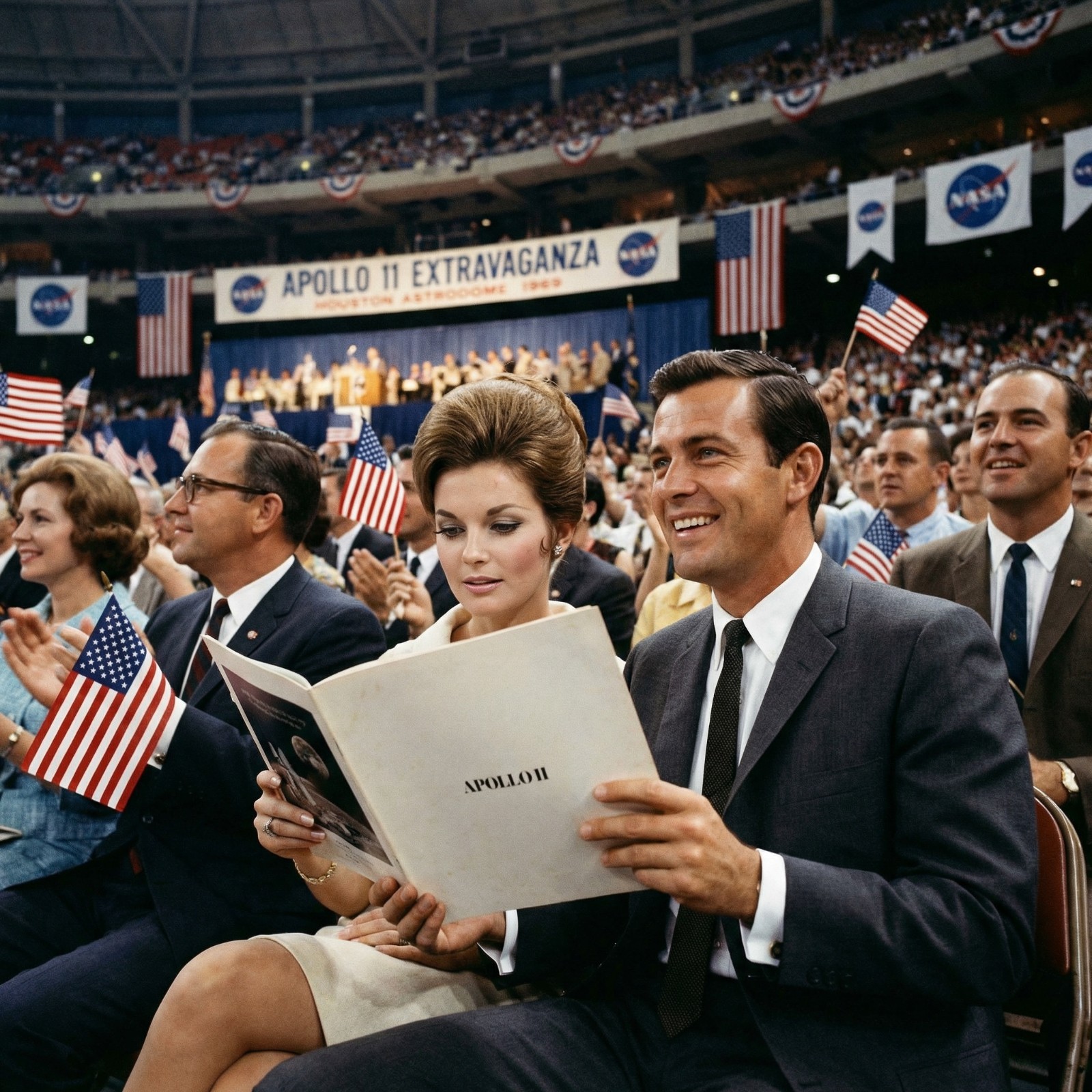 1969 APOLLO 11 Extravaganza NASA Astrodome Souvenir Program – Sinatra, Aldrin