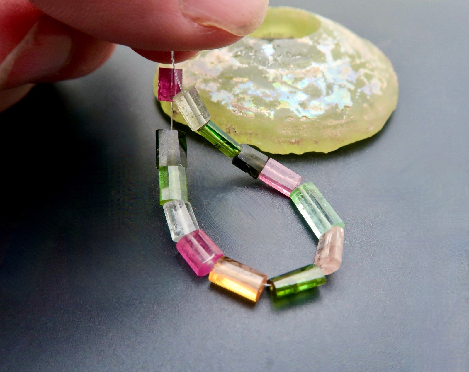 NEW GORGEOUS AAAAA MULTI COLOR TOURMALINE GEMSTONE BEADS FACETED CYLINDER BEADS