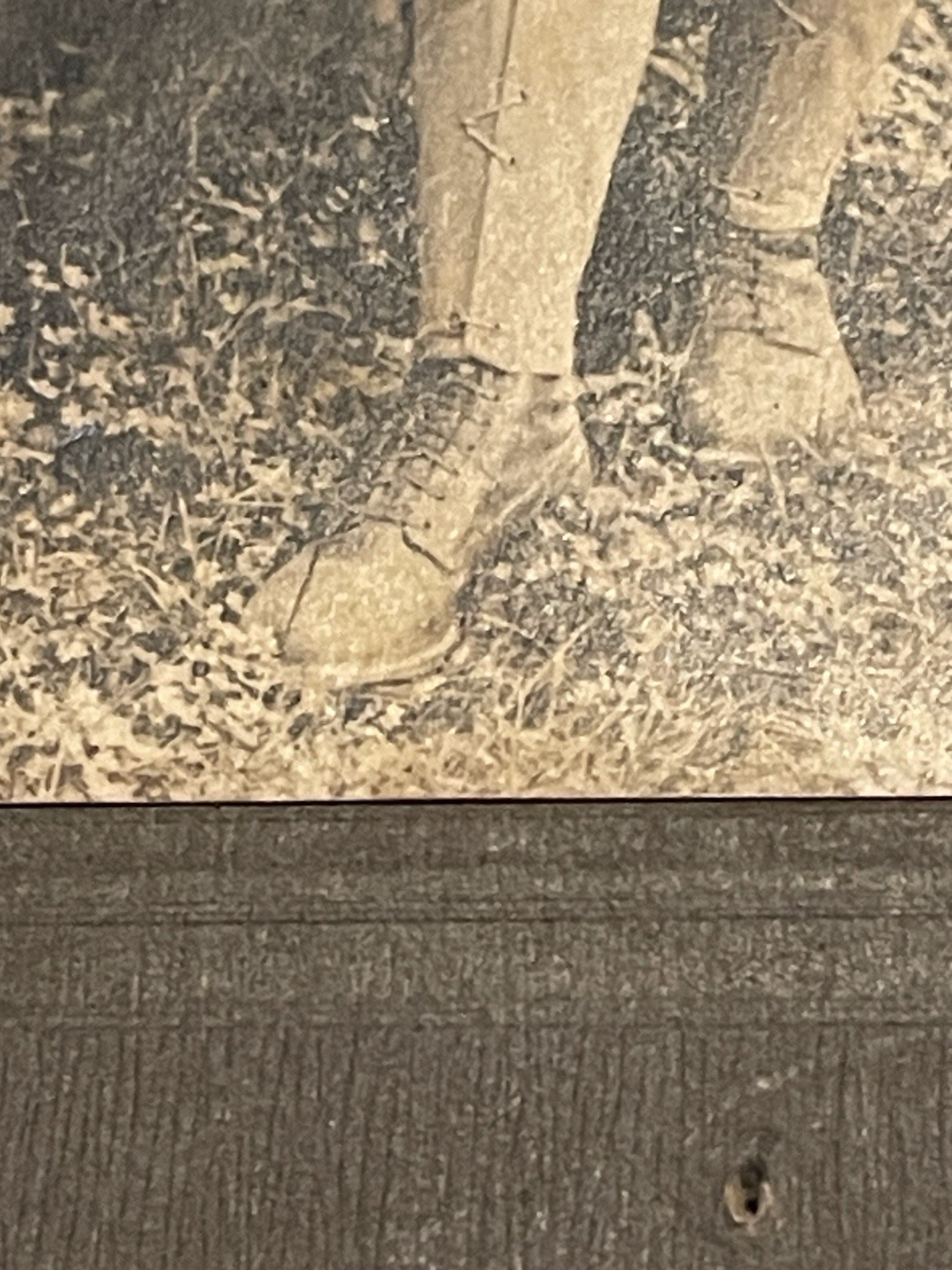 WW1 Photograph Young Military Soldier In Uniform With Medal & Hat - Sepia Color