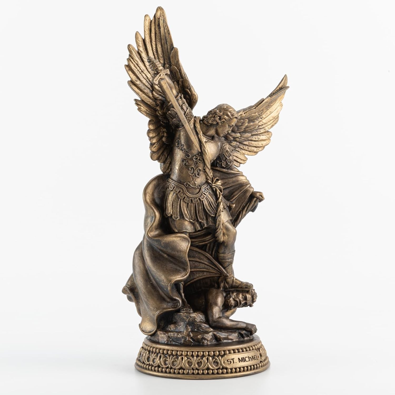 12 inch Bronze St Michael Archangel Statue San Miguel Arcangel Figurines Decor