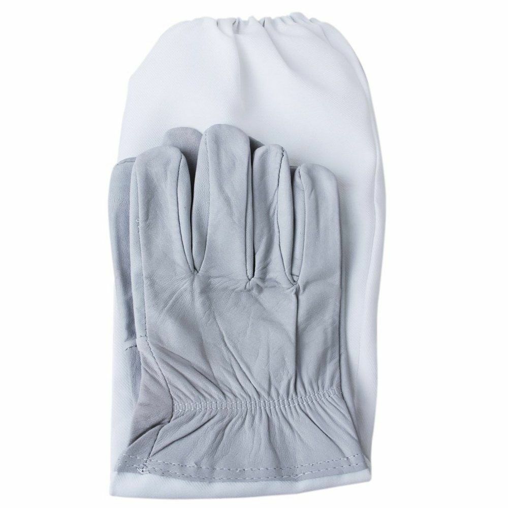 Protective Beekeeping Jacket Veil Suit + 1 Pair Beekeeping Long Sleeve Gloves US