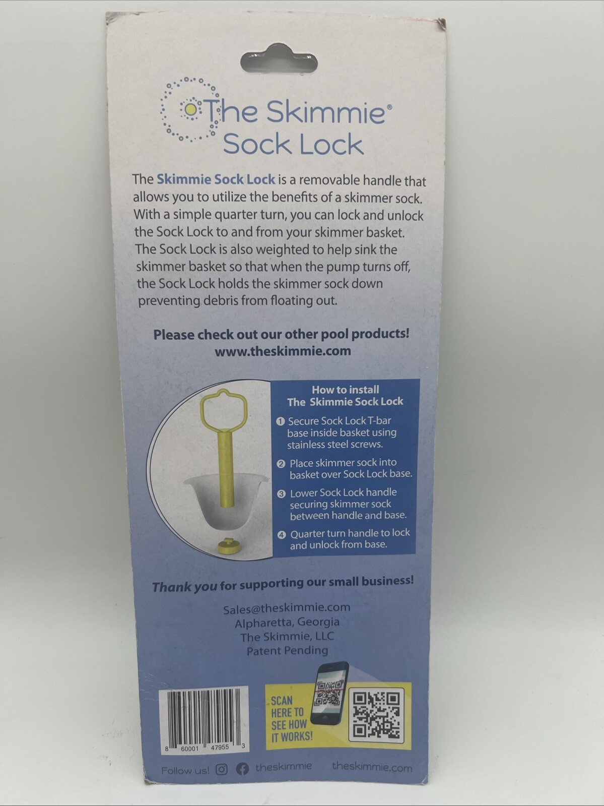 New, Sealed The Skimmie Skimmer Sock Lock Prevents Loss of Debris FreeS&H