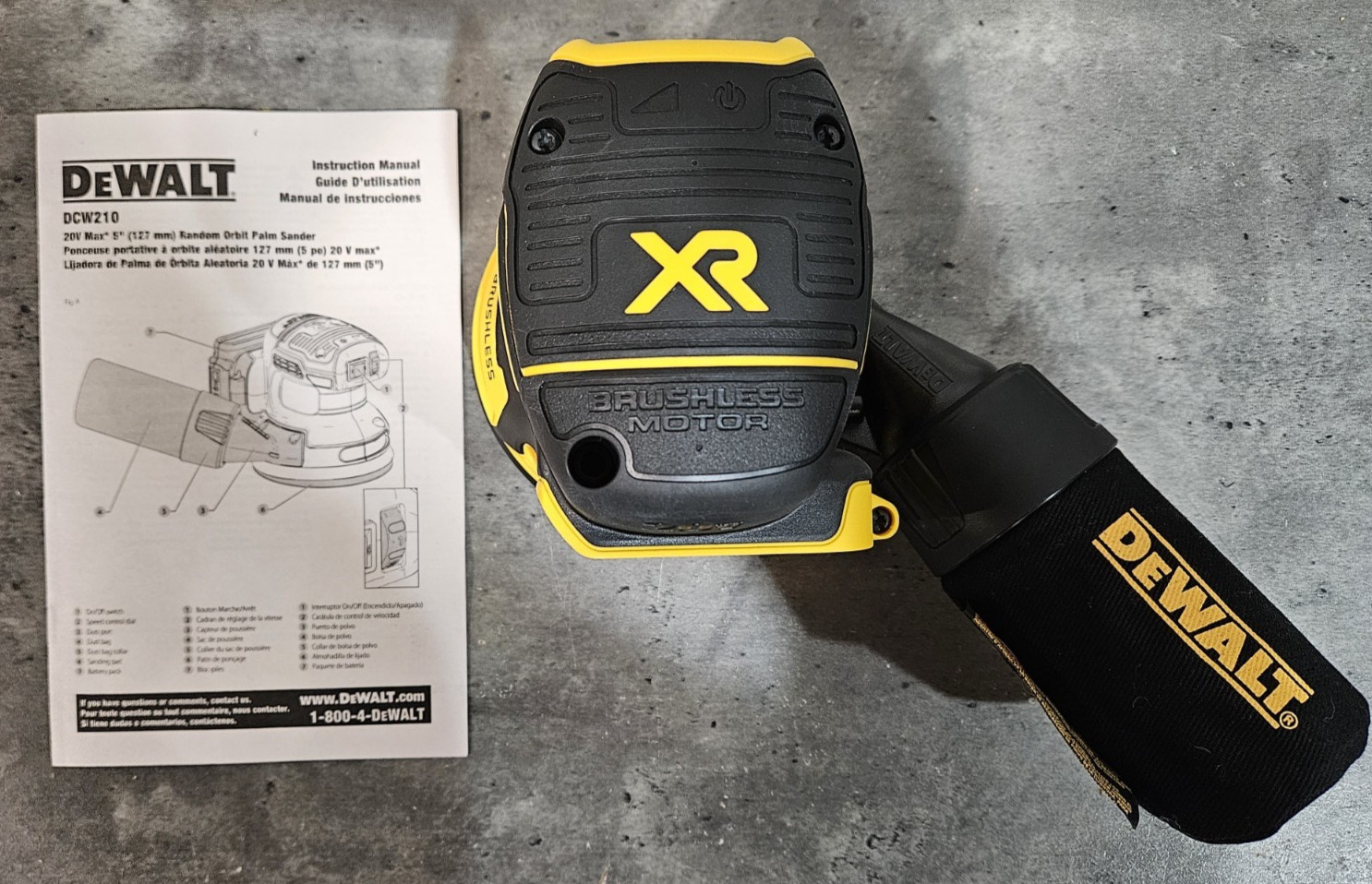 NEW DeWALT 20V MAX XR 5" Cordless Random Orbital Sander DCW210B (Bare Tool)
