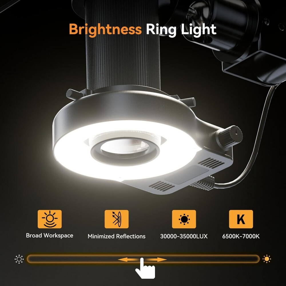 Elikliv 4K Soldering Digital Microscope 52MP 10.1" HDMI with 360° Flex Arm Stand