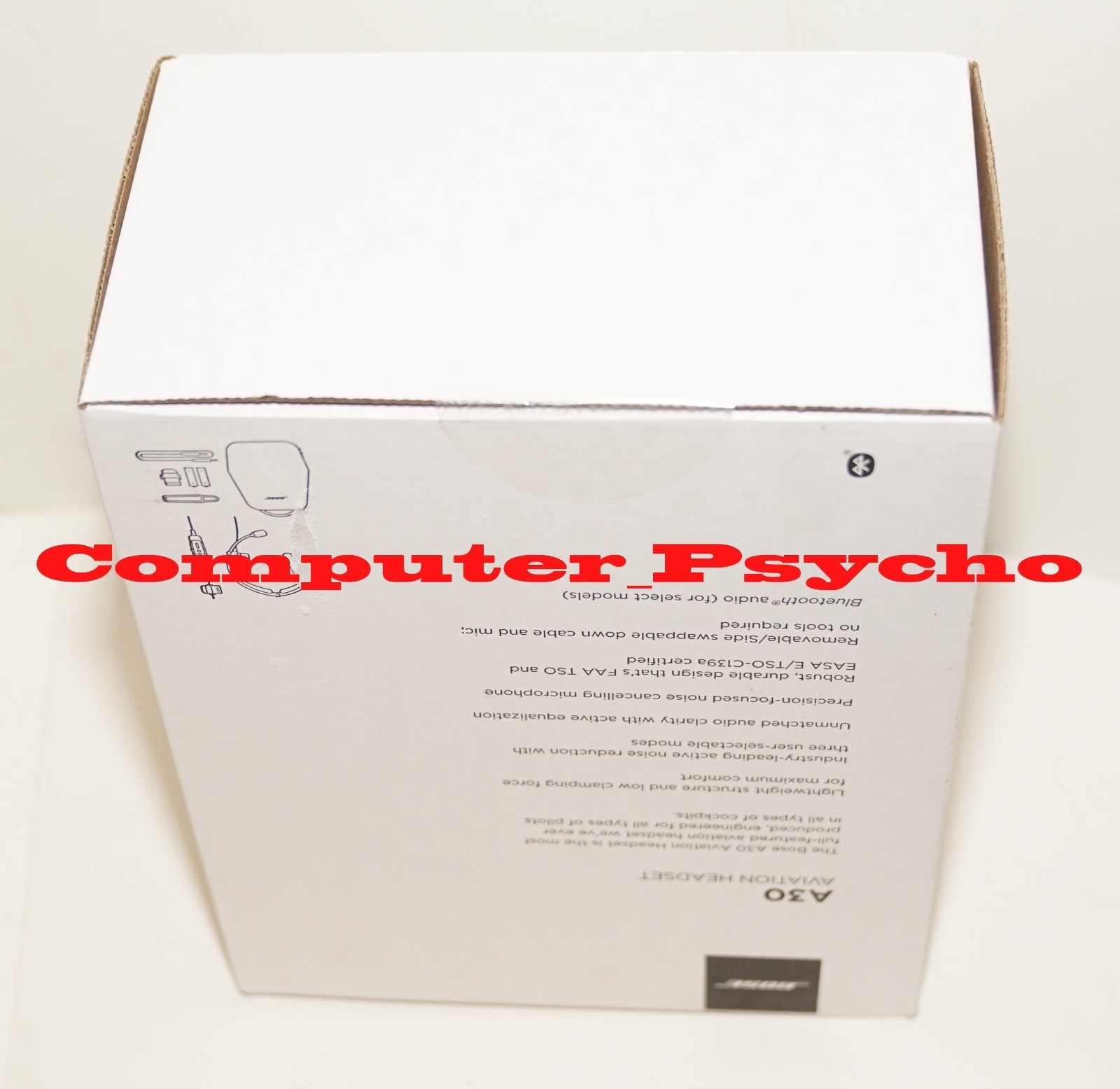 BOSE A30 857641-3120 AVIATION HEADSET BLUETOOTH BATTERY DUAL PLUG STRAIGHT CABLE