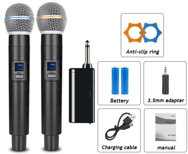 Dual Wireless Karaoke Microphone System Professional 2.4G