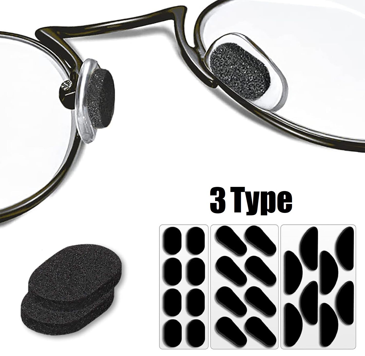12 Pairs Anti-Slip Foam Stick On Nose Pads For Eyeglasses Sunglasses Glasses USA