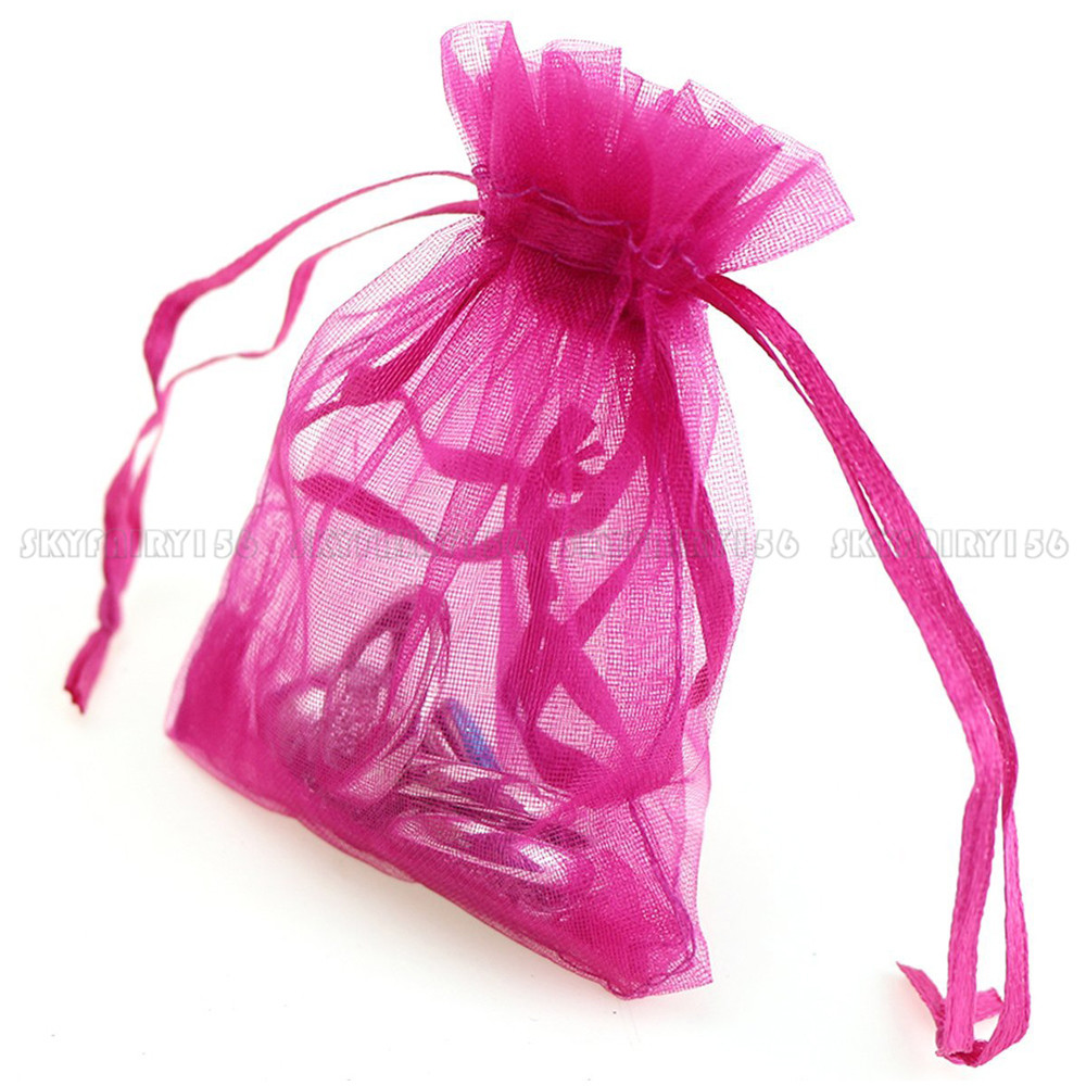 100/200pcs Gift Organza Bags Christmas Favors Pouches Jewelry Bag Wedding Party